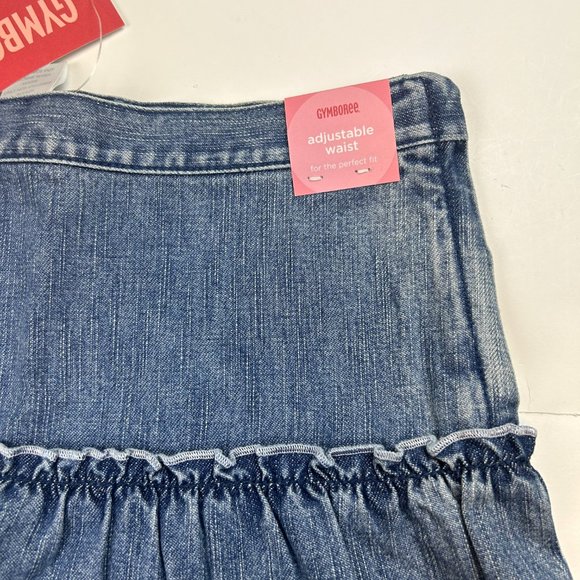 NWT Gymboree Girl Flounced Denim Skirt & Ruffle Neck Tank Size 8 - Picture 4 of 8